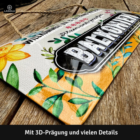 Blechschild Balkonien 5 Sterne