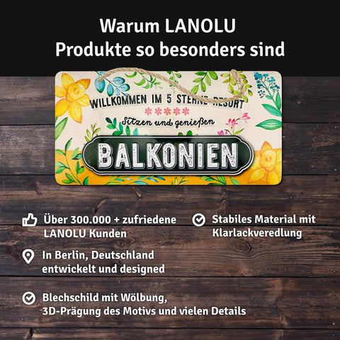 Blechschild Balkonien 5 Sterne