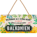 Blechschild Balkonien 5 Sterne
