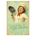 Blechschild 20x30cm – My Kitchen Köchin Retro Motiv