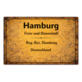 Blechschild 30x20cm – Hamburg Freie und Hansestadt Vintage Ortsschild