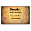 Blechschild 30x20cm – Dresden Landeshauptstadt Sachsen Vintage Ortsschild