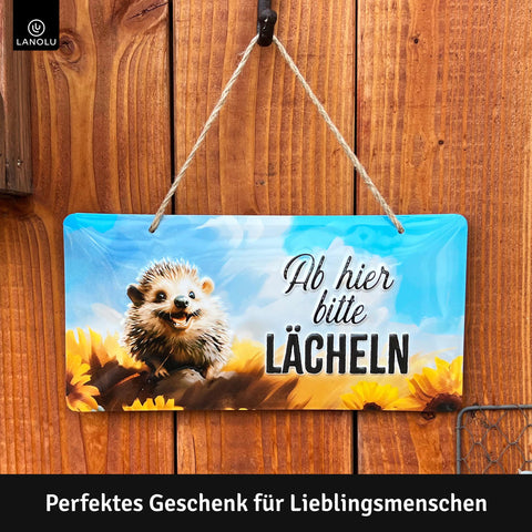 Blechschild Bitte Lächeln