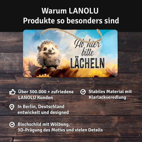 Blechschild Bitte Lächeln