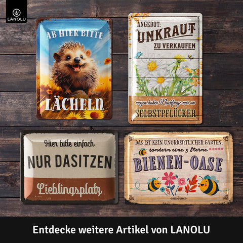 Blechschild Ab hier bitte lächeln