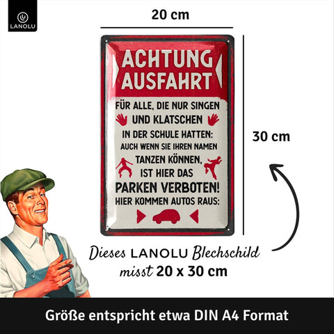 Blechschild Achtung Ausfahrt