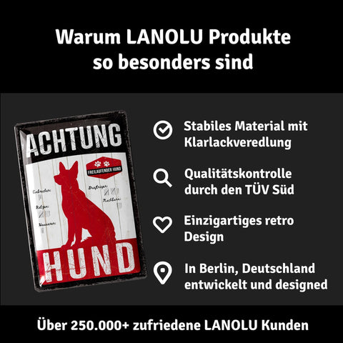 Blechschild Achtung Hund rot