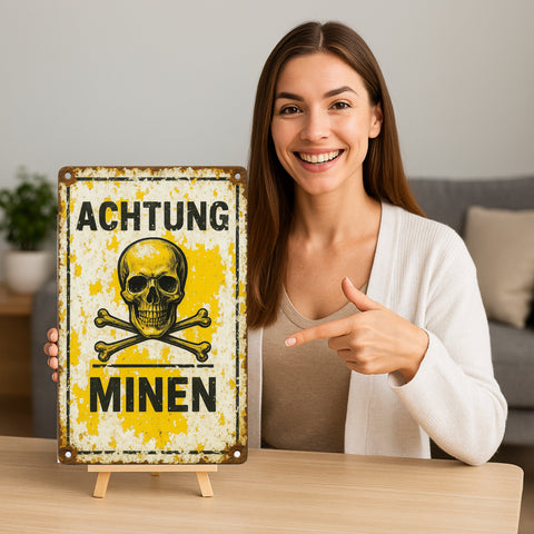 Achtung Minen Blechschild
