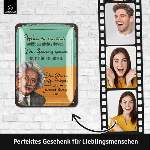 Blechschild Einstein Dummheit Spruch