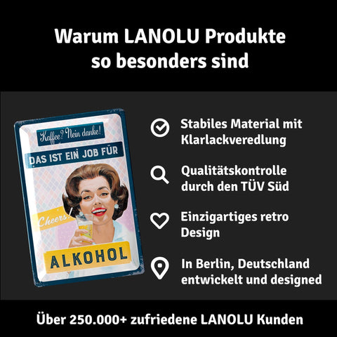 Blechschild Job für Alkohol mit Frau