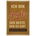 Angler Blechschild Spruch Braun - 20x30cm