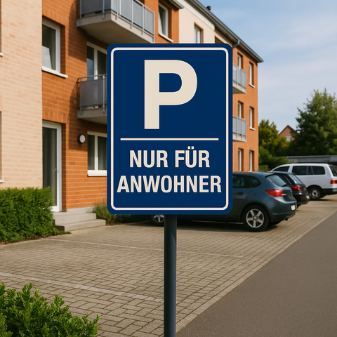 Anwohner Parkplatz Blechschild