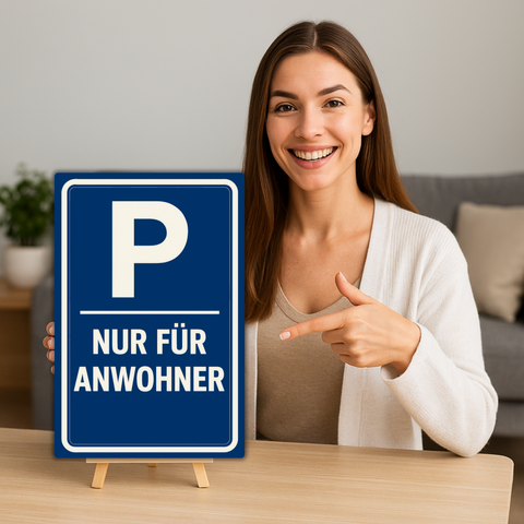 Anwohner Parkplatz Blechschild