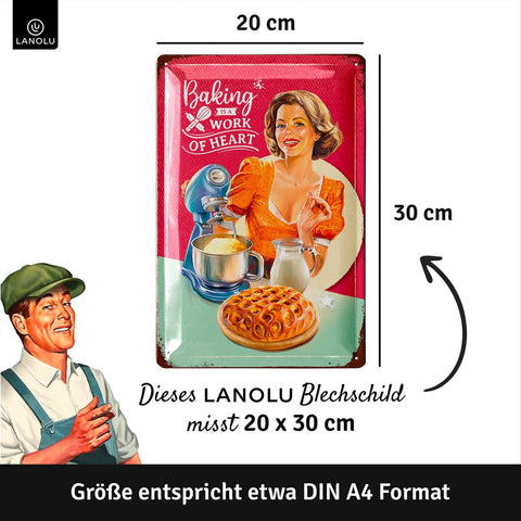 Blechschild Baking - Work Of Heart