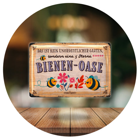 Blechschild Bienen Oase