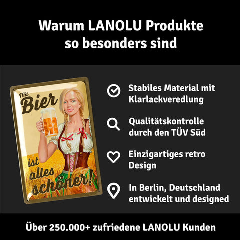 Blechschild Alles schöner mit Bier