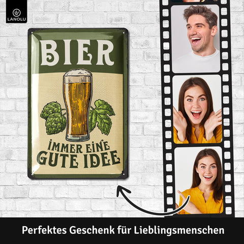 Blechschild Bier gute Idee