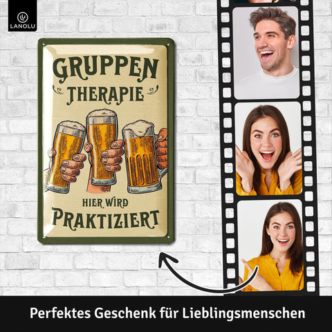 Blechschild Gruppen Therapie