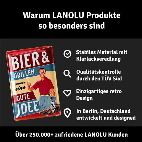 Blechschild Bier & Grillen