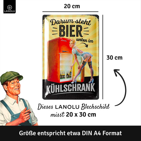 Blechschild Darum Steht Bier Unten Im Kühlschrank