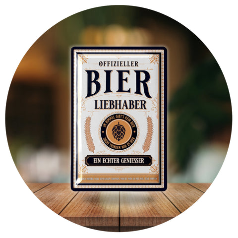 Blechschild Bier Liebhaber