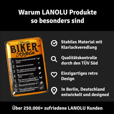 Blechschild Offizielle Biker Regeln