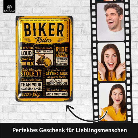 Blechschild Biker Rules