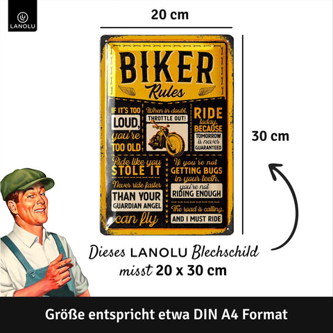 Blechschild Biker Rules