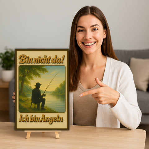 Ich bin angeln Blechschild
