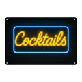 Cocktails LED Sign Blechschild