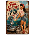 Blechschild 20x30cm – Full Service for your Car Pin Up Garage Retro Schild