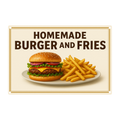 Blechschild Homemade Burger Fries