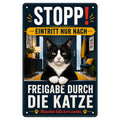 Blechschild 20x30cm – Katze Stopp Dekoschild