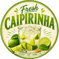 Blechschild Rund 30cm – Fresh Caipirinha Cocktail Bar Sommer Deko