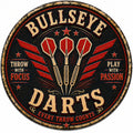 Blechschild Rund 30cm – Darts Club Retro Dartscheibe Steeldart Bar Deko