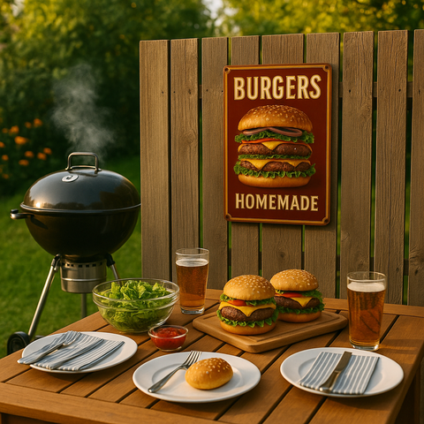 Burger Blechschild