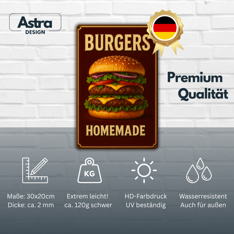 Burger Blechschild