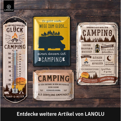 Blechschild Camping groß