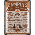 Blechschild Camping groß
