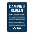 Camping Regeln Blechschild