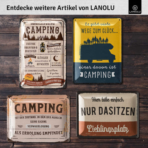 Blechschild Camping Erholung