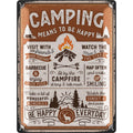 Blechschild Camping english