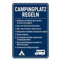 Campingplatz Regeln Blechschild