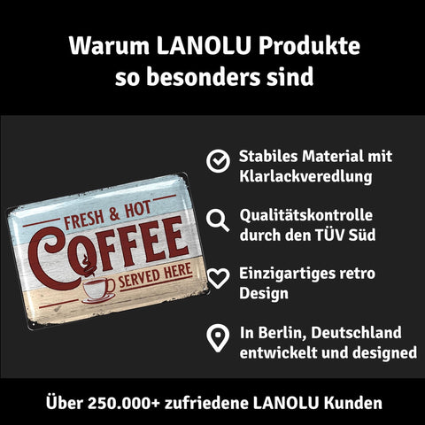 Blechschild Fresh & Hot Coffee
