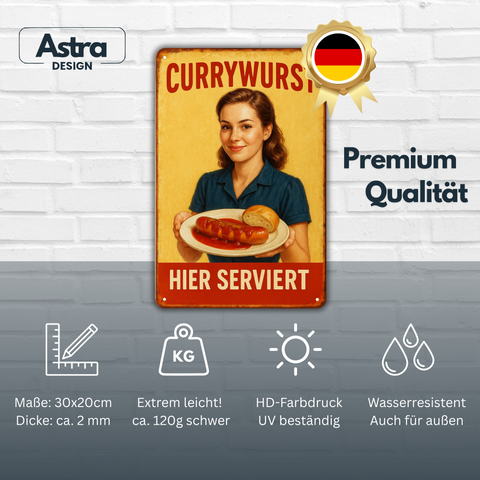 Currywurst Blechschild