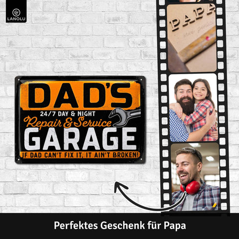 Blechschild Dad Garage