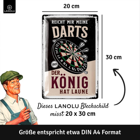 Blechschild Der Dart König