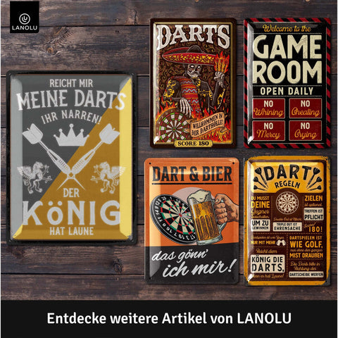 Blechschild Dart Regeln braun