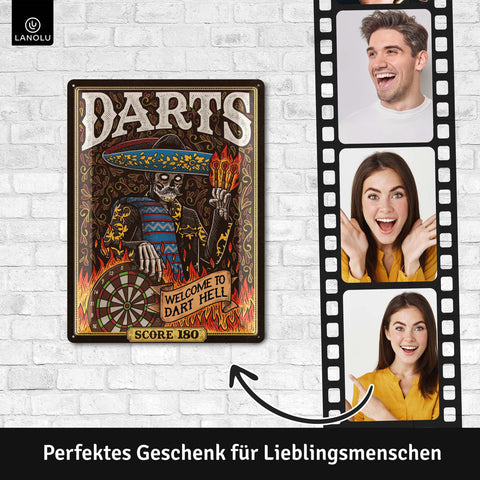 Blechschild Darts Mexican english