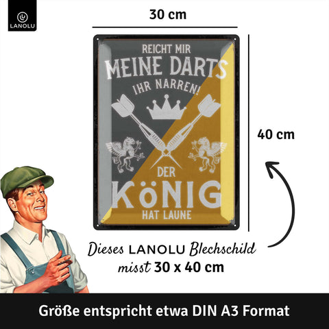 Blechschild Darts König
